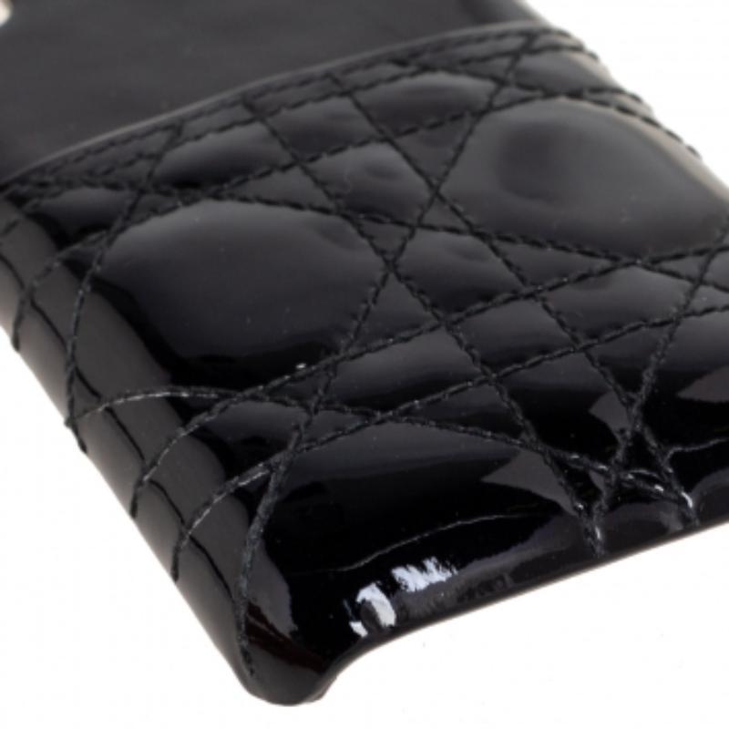 Women's Dior Black Cannage Patent Leather Lady Dior iPhone X/XS Case For Sale