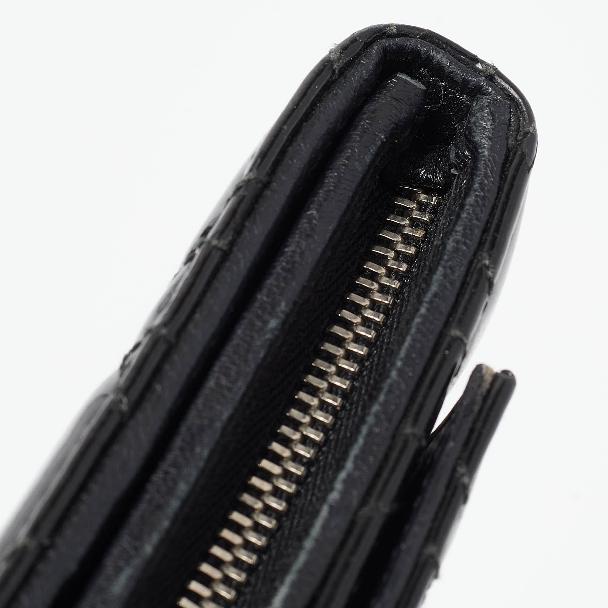 Dior Black Cannage Patent Leather Lady Dior Wallet On Chain 2
