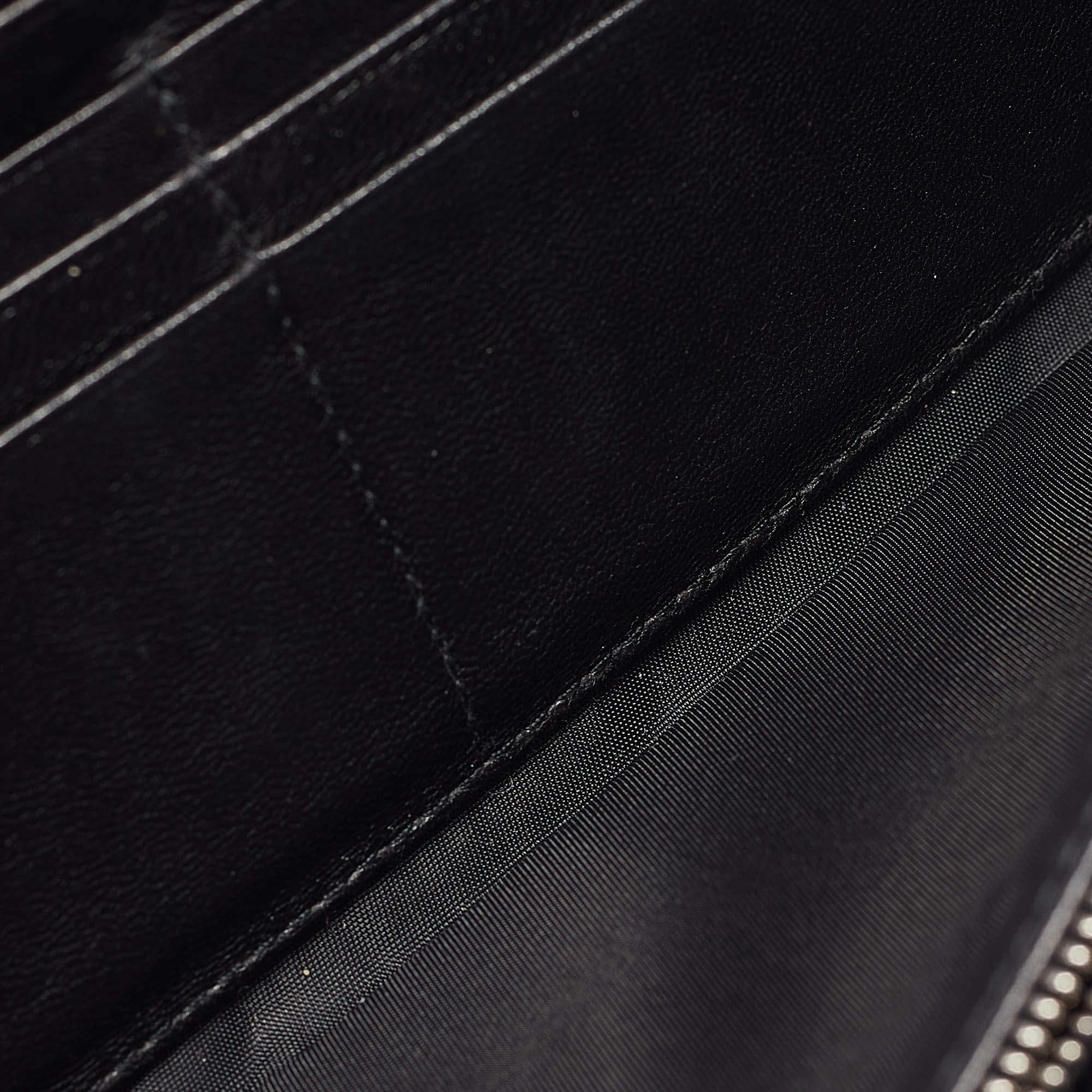 Dior Black Cannage Patent Leather Lady Dior Wallet On Chain For Sale 4