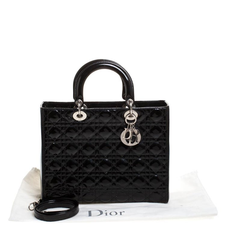 lady dior black patent leather