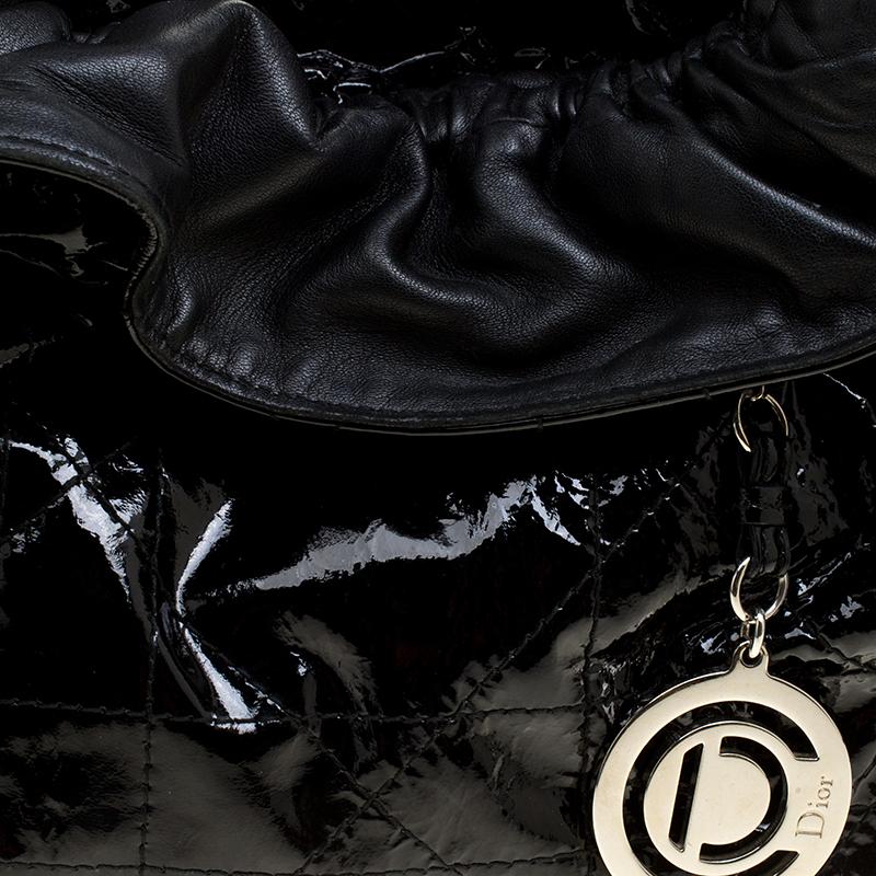 Dior Black Cannage Patent Leather Le Trente Hobo 1