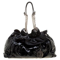 Dior Black Cannage Patent Leather Le Trente Hobo