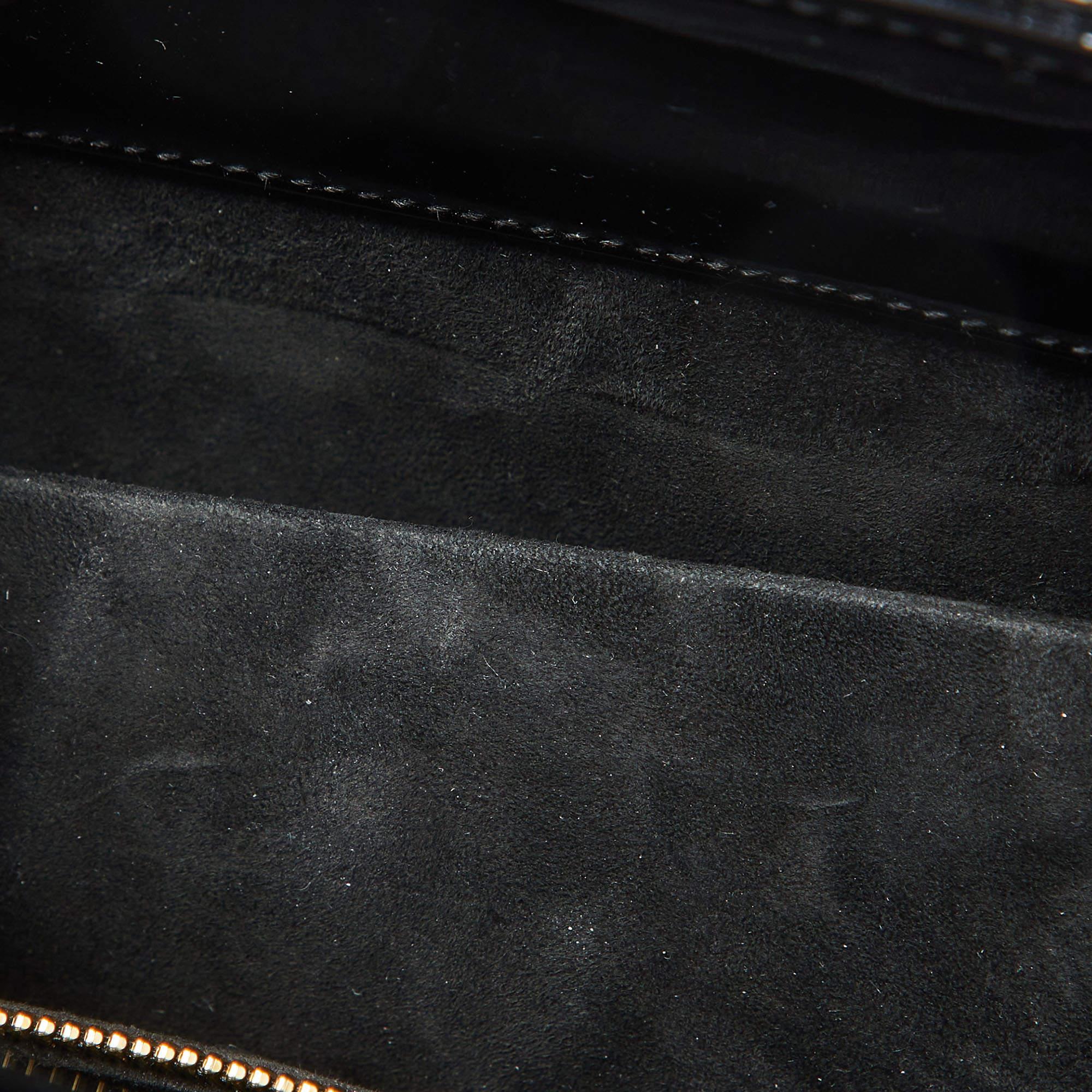 Dior Black Cannage Patent Leather Medium Lady Dior Tote 5