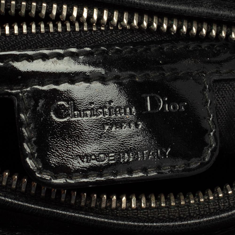 Dior Black Cannage Patent Leather Medium Lady Dior Tote 2