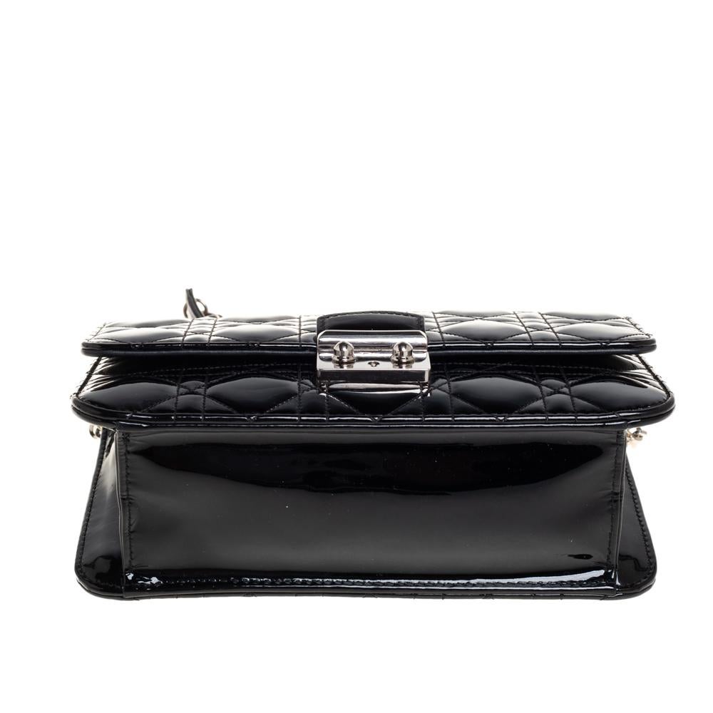 Dior Black Cannage Patent Leather Miss Dior Promenade Chain Bag 6