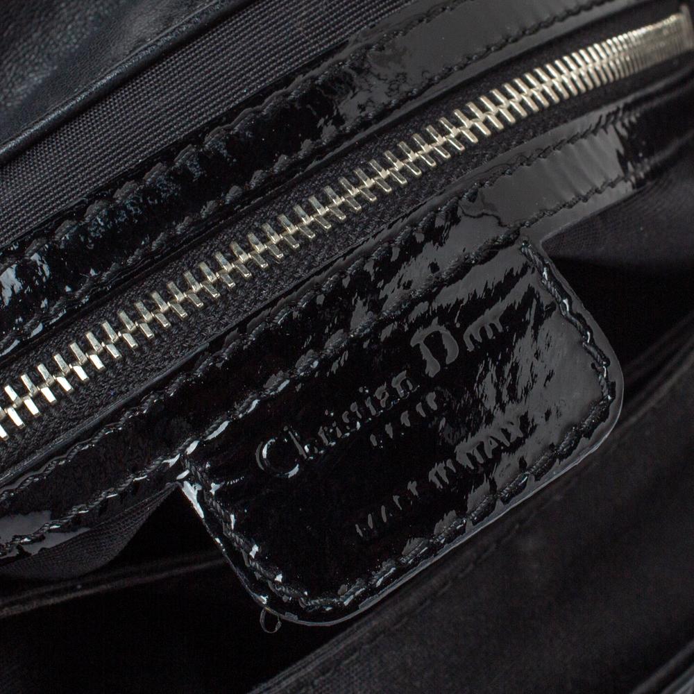 Dior Black Cannage Patent Leather New Lock Flap Bag 3