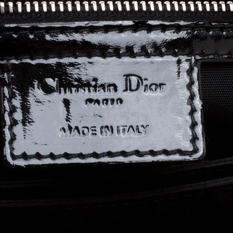 Dior Black Cannage Patent Leather New Lock Flap Bag 3