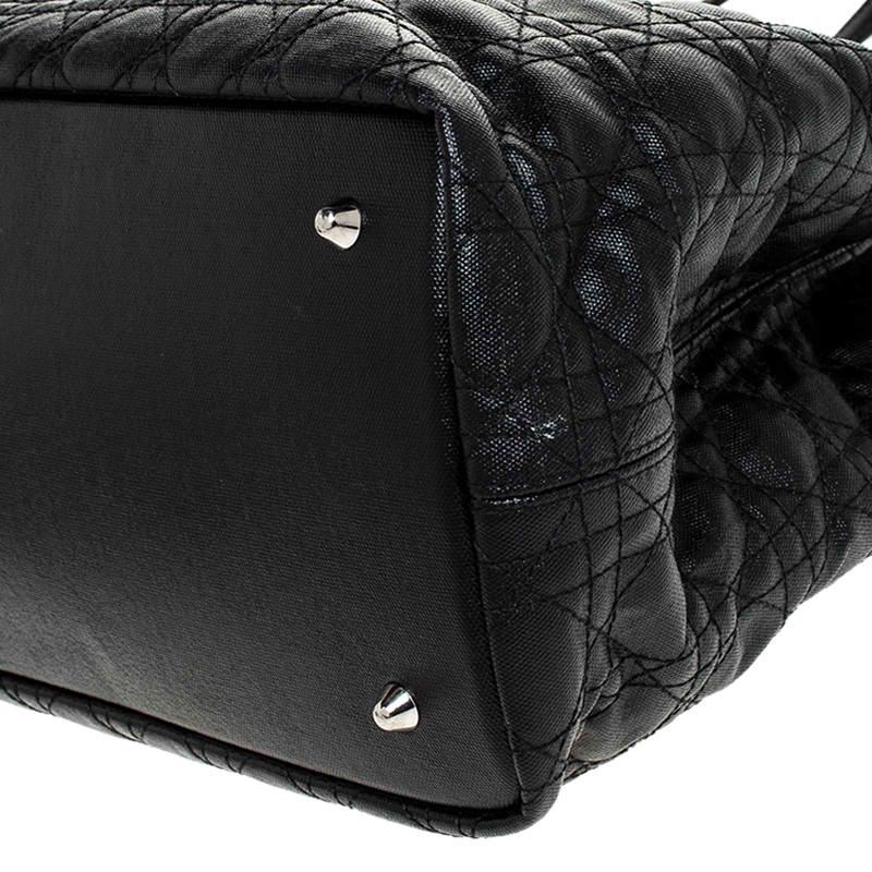 Dior Black Cannage Quilted Coated Canvas Medium Panarea Tote 2