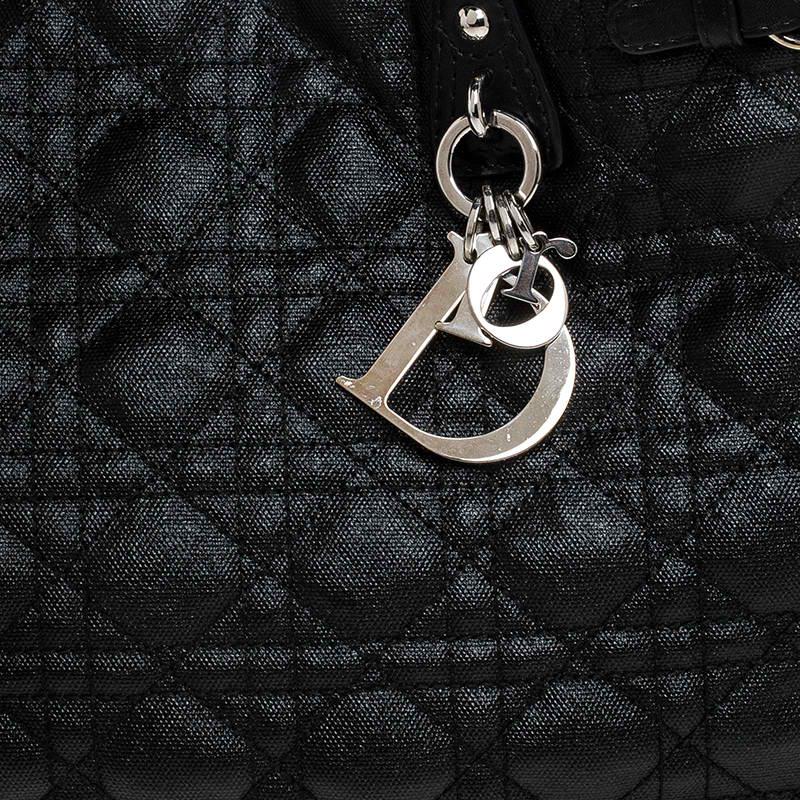 Dior Black Cannage Quilted Coated Canvas Medium Panarea Tote 3