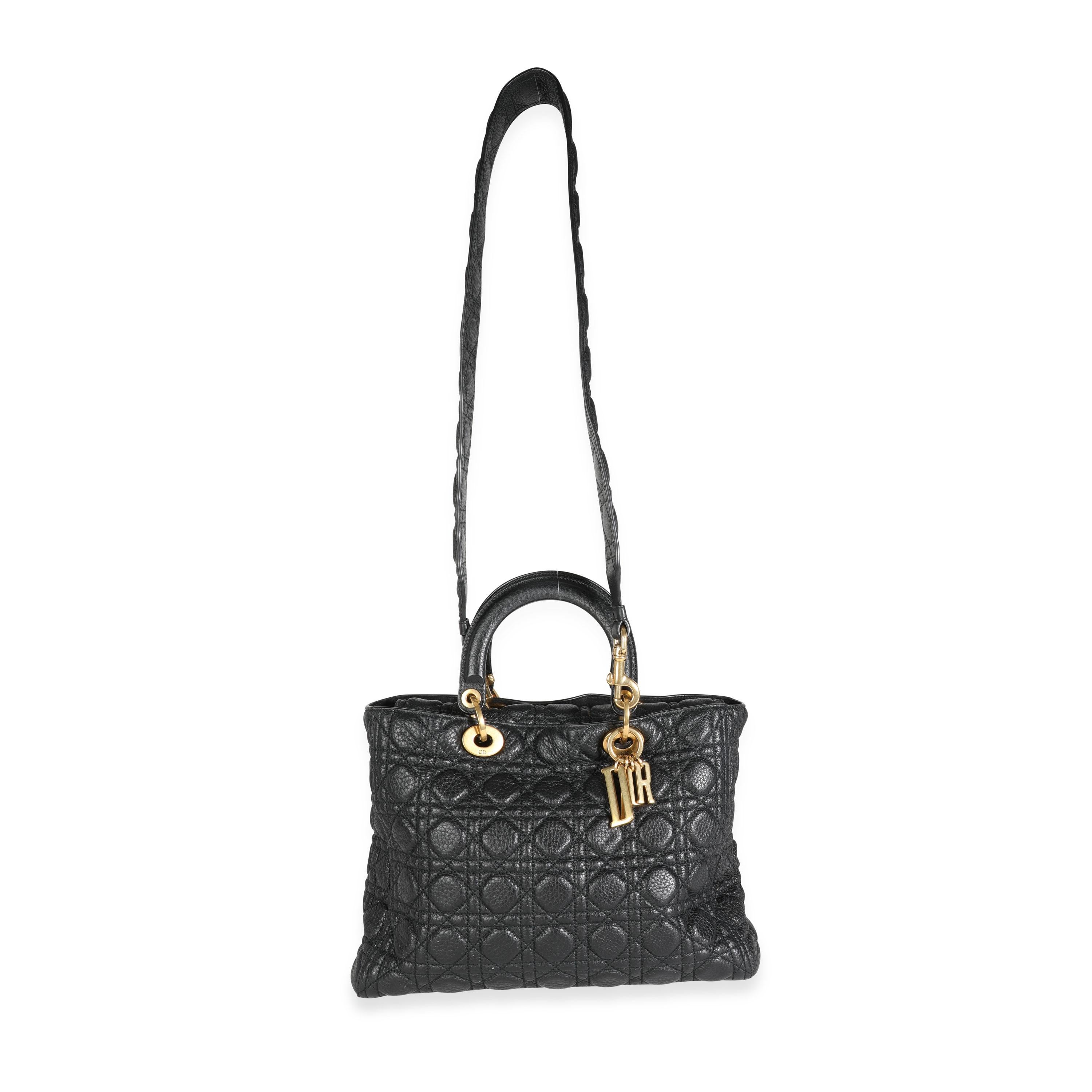 Listing Title: Dior Black Cannage Quilted Grained Calfskin Large Lady Dior Bag
SKU: 114317
MSRP: 5600.00
Condition: Pre-owned (3000)
Condition Description: Renamed in honor of Princess Diana, the Lady Dior remains a staple in Dior Collections.