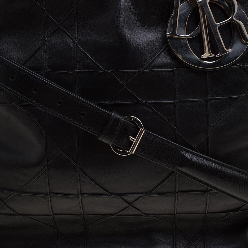Dior Black Cannage Quilted Leather Granville Tote 1