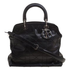 Dior Black Cannage Quilted Leather Granville Tote