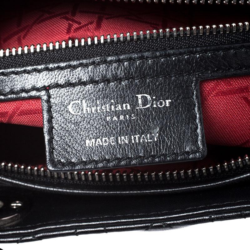 Dior Black Cannage Quilted Leather Large Lady Dior Tote 7