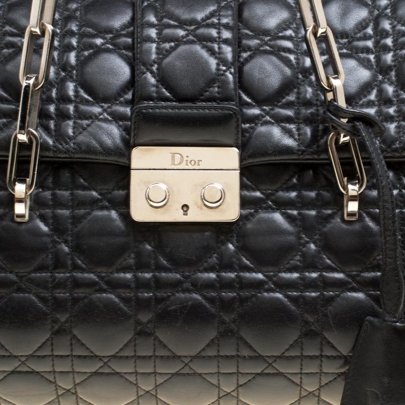 Dior Black Cannage Quilted Leather Large New Lock Satchel 2