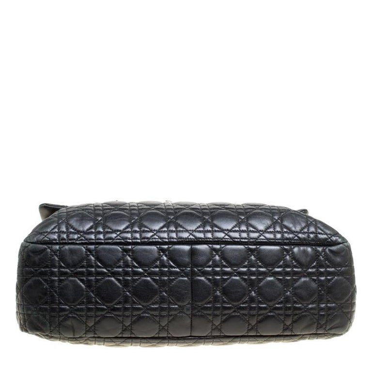 Dior Black Cannage Quilted Leather Large New Lock Satchel For Sale at ...