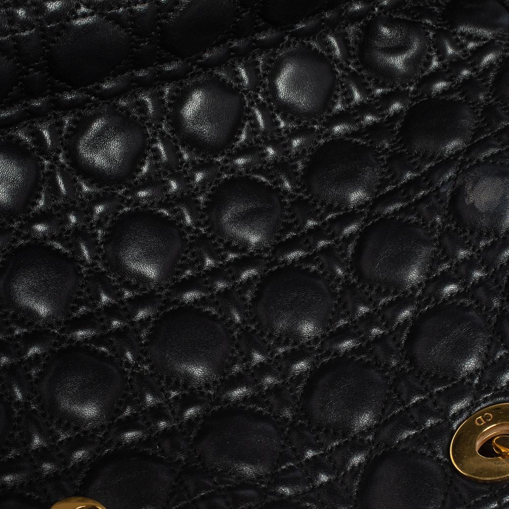 Dior Black Cannage Quilted Leather Large Shopper Tote 5