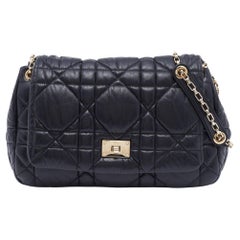 Dior Black Cannage Quilted Leather Milly La Foret Shoulder Bag