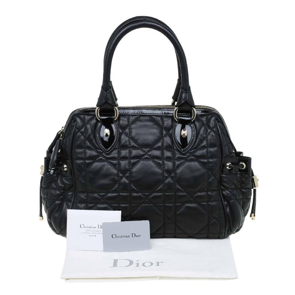 Dior Black Cannage Quilted Leather Satchel 6