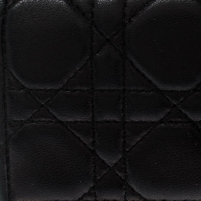 Dior Black Cannage Quilted New Lock Wallet on Chain 3