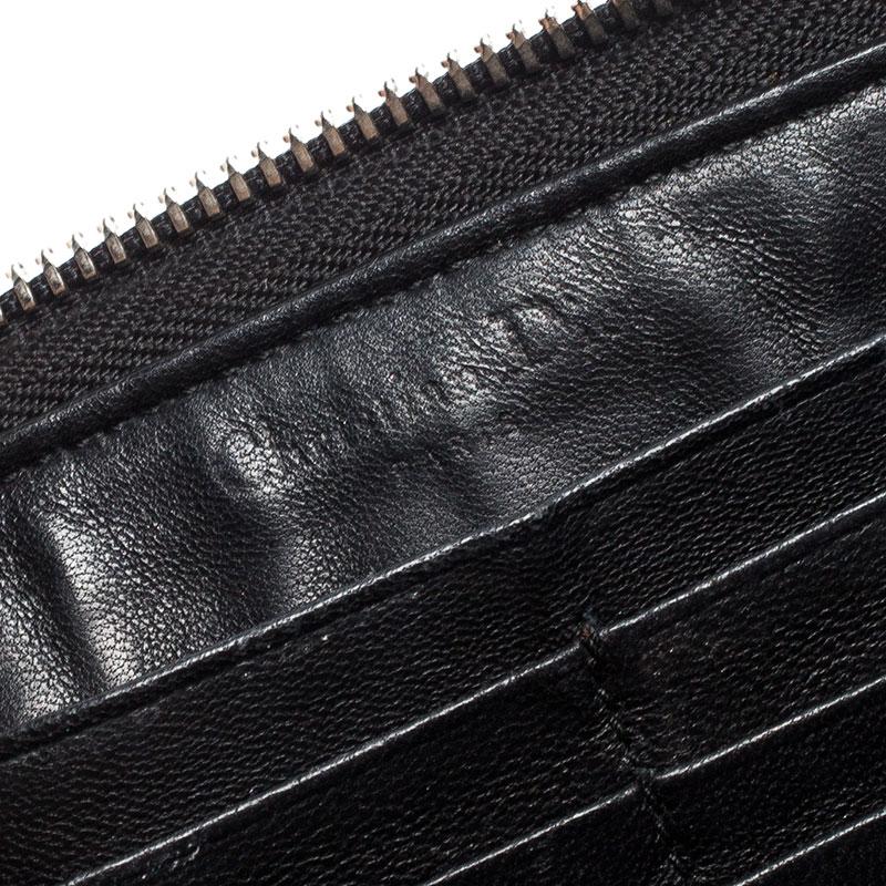 Dior Black Cannage Quilted Patent Leather Zip Around Lady Dior Wallet 2
