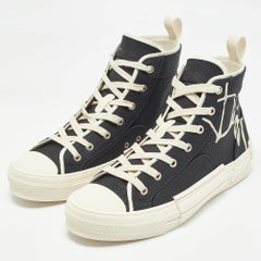 Dior Black Canvas Jack B23 High Top Sneakers Size 41.5