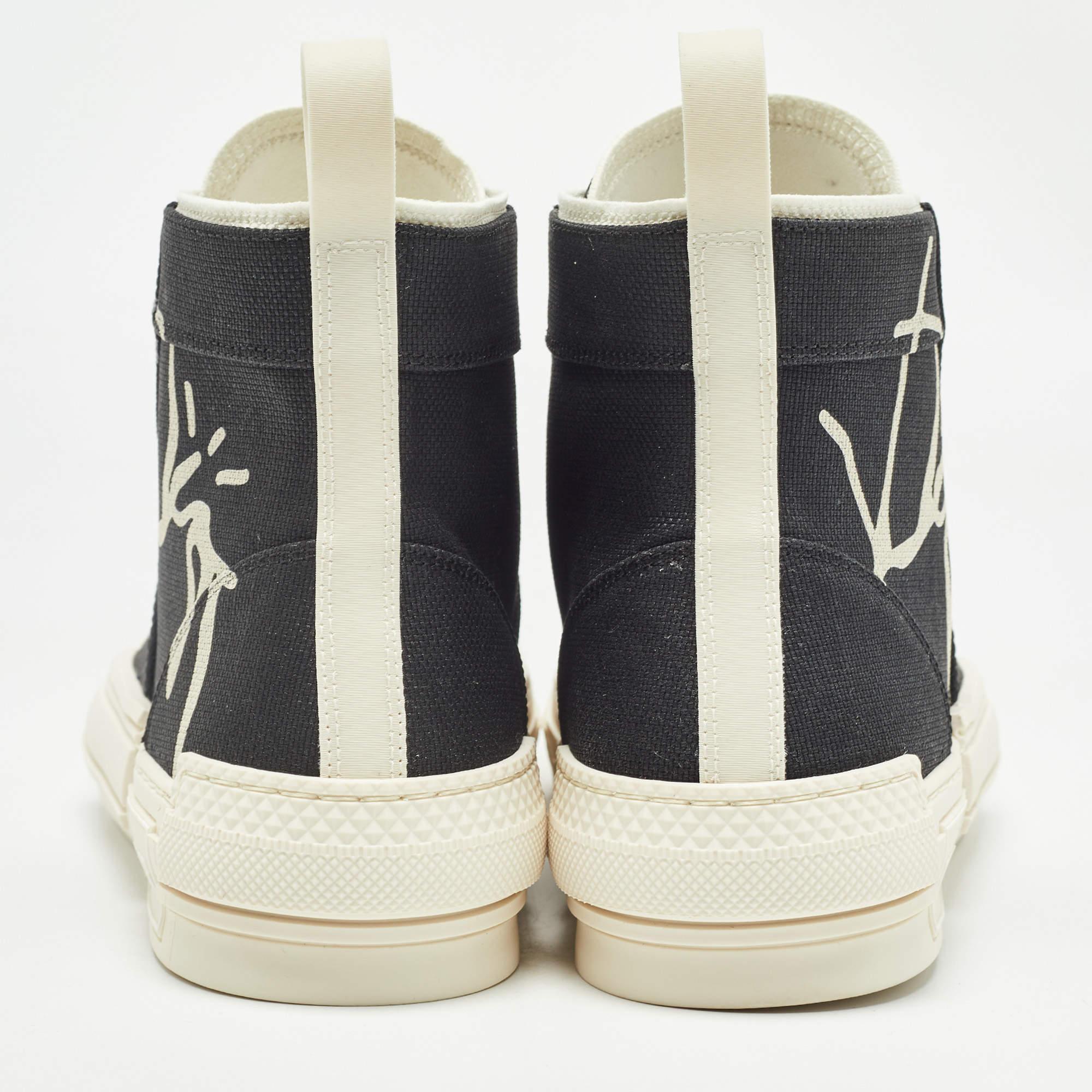 Men's Dior Black Canvas Jack B23 High Top Sneakers Size 41.5 For Sale