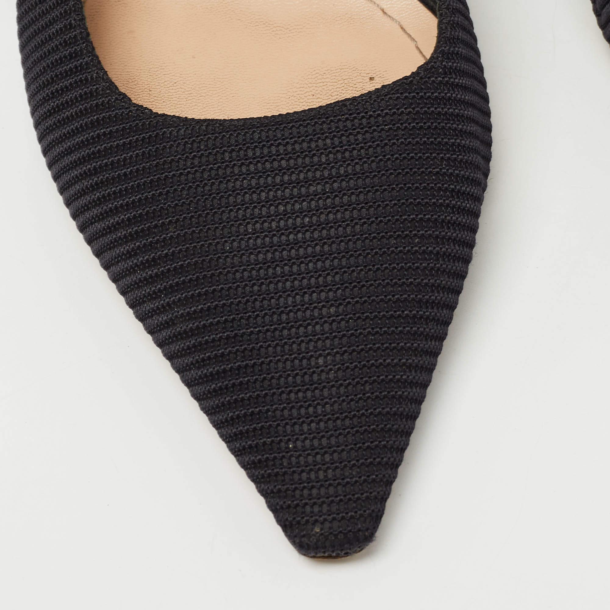 Dior Black Canvas J'Adior Slingback Pumps Size 38.5 3