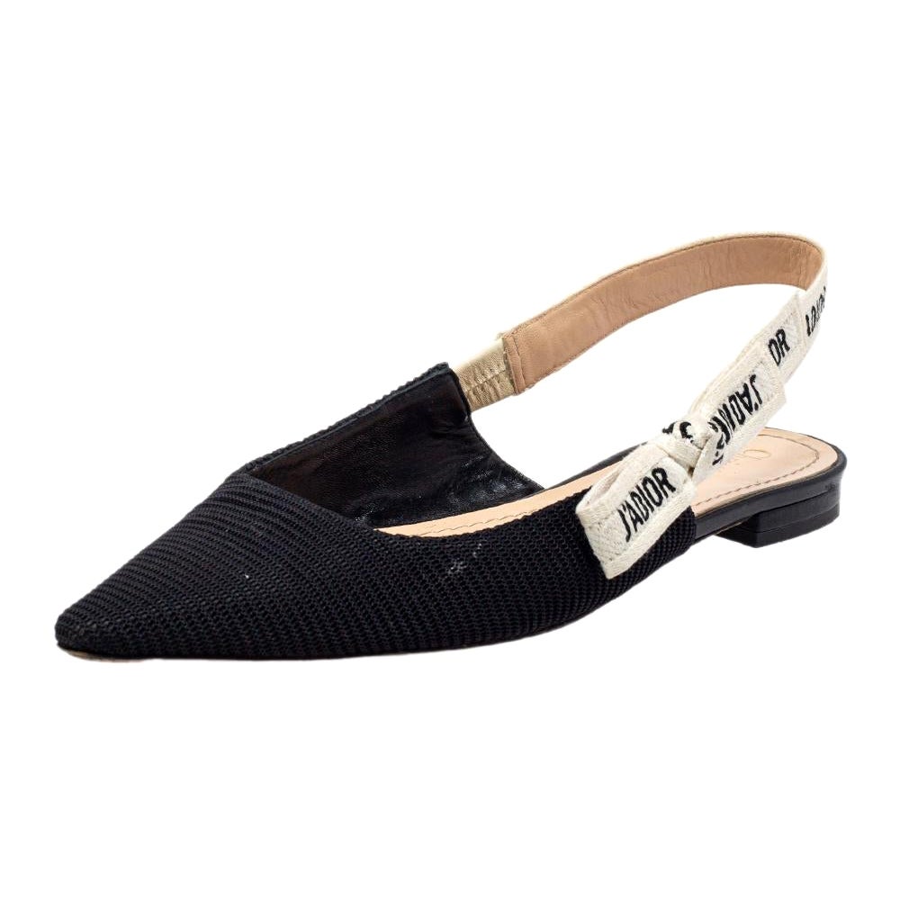 Dior Black Canvas J
adior Slingback Sandals Size 39