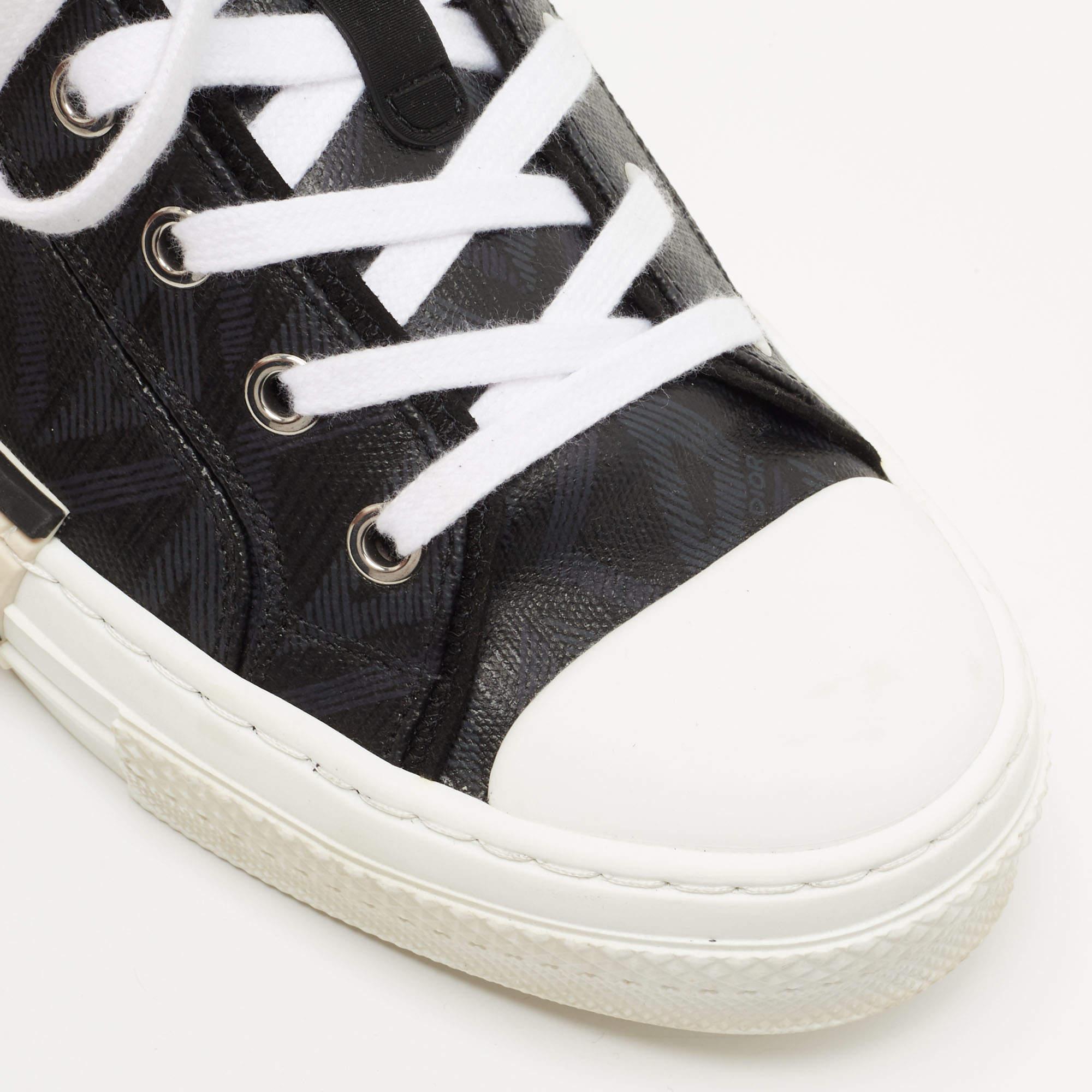 Men's Dior Black Canvas Walk'n'Dior Low Top Sneakers Size 42