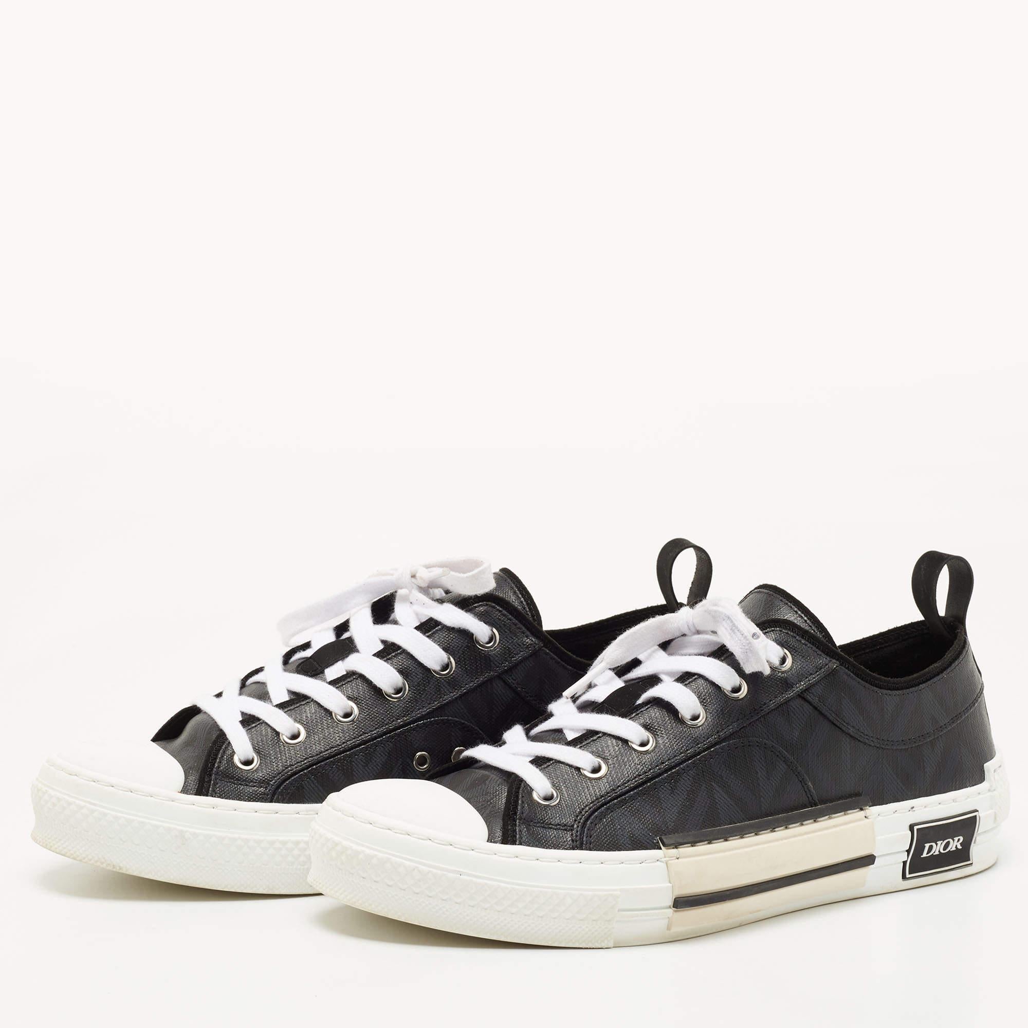 Dior Black Canvas Walk'n'Dior Low Top Sneakers Size 42 4