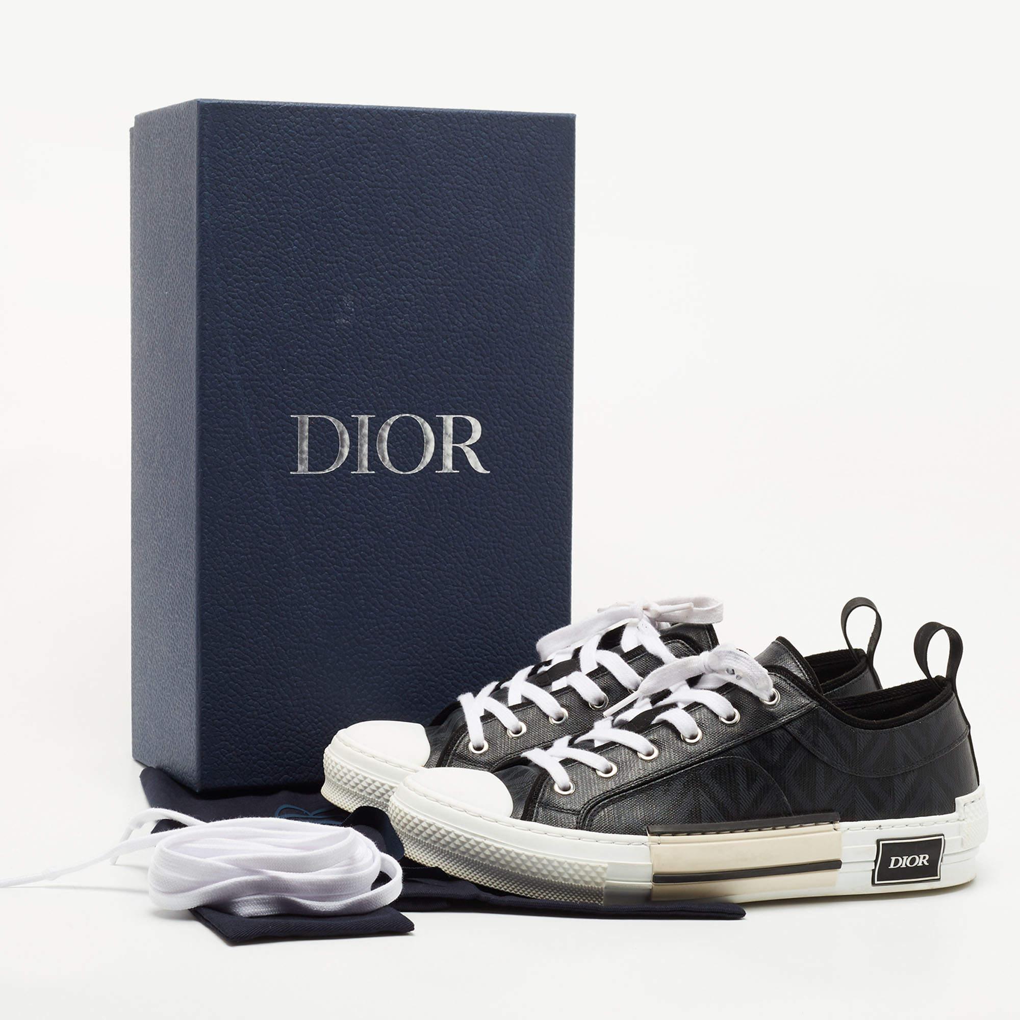 Dior Black Canvas Walk'n'Dior Low Top Sneakers Size 42 5