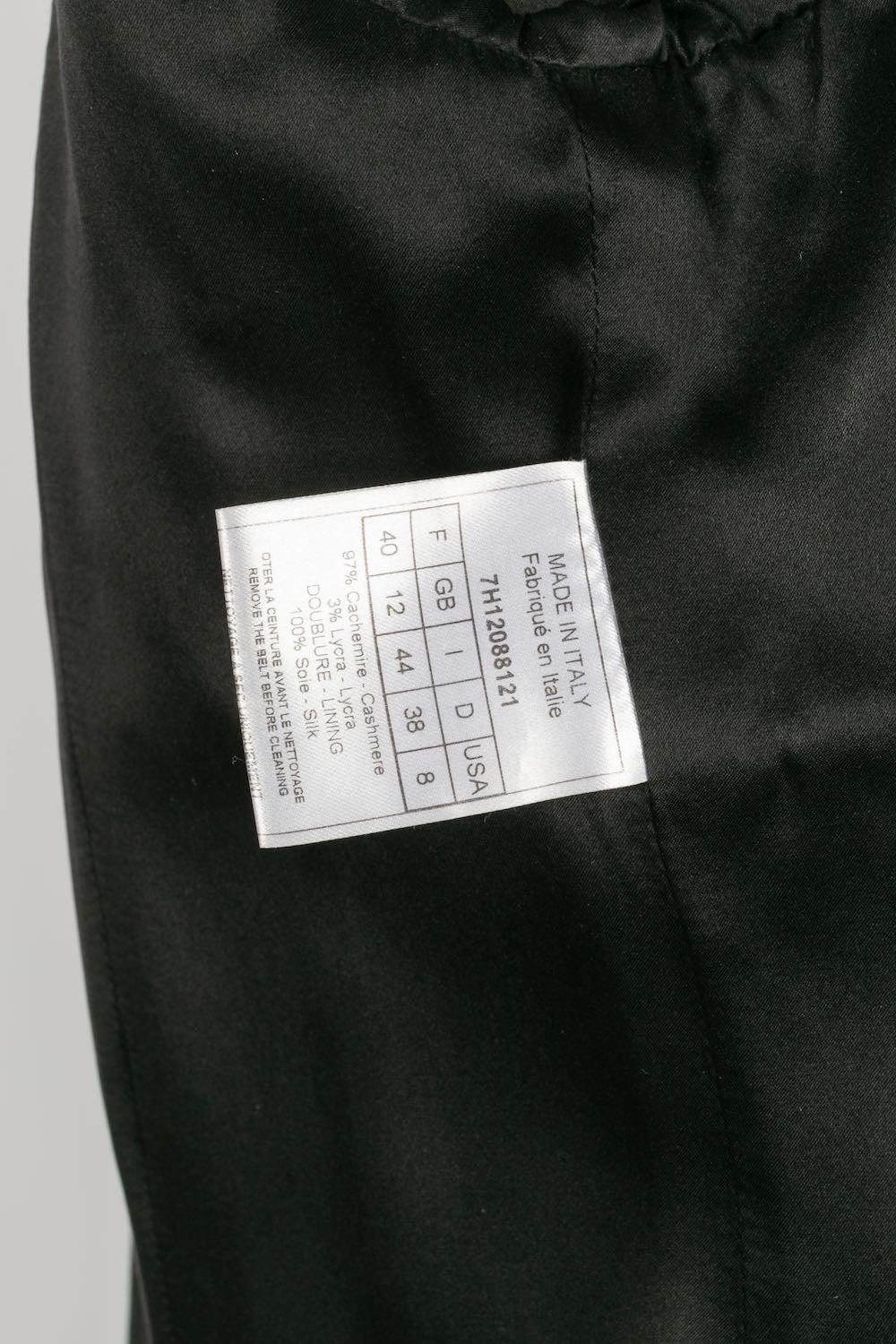 Dior Black Cashmere Coat Winter Collection, 2007 For Sale 7
