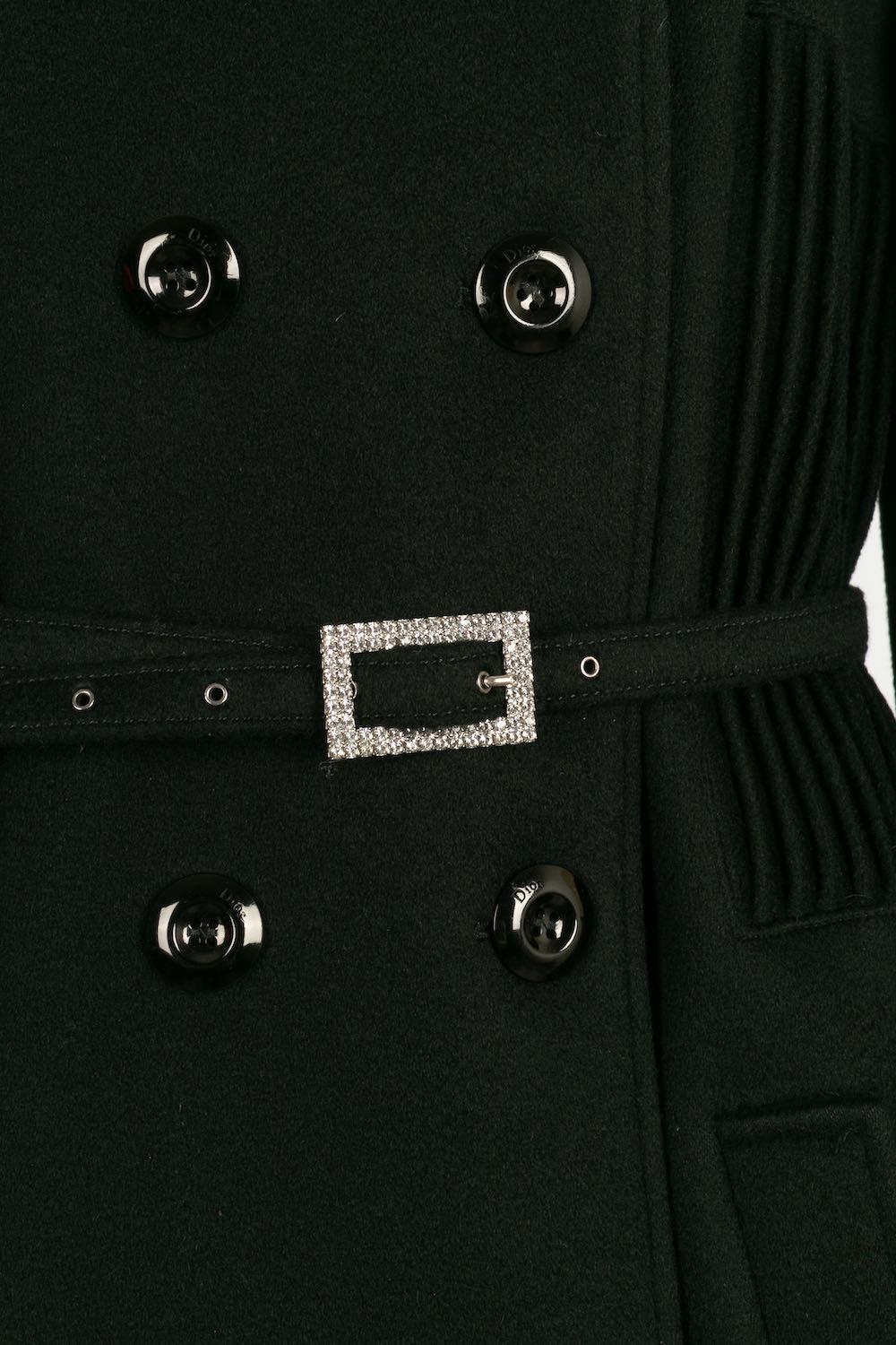 Dior Black Cashmere Coat Winter Collection, 2007 For Sale 2