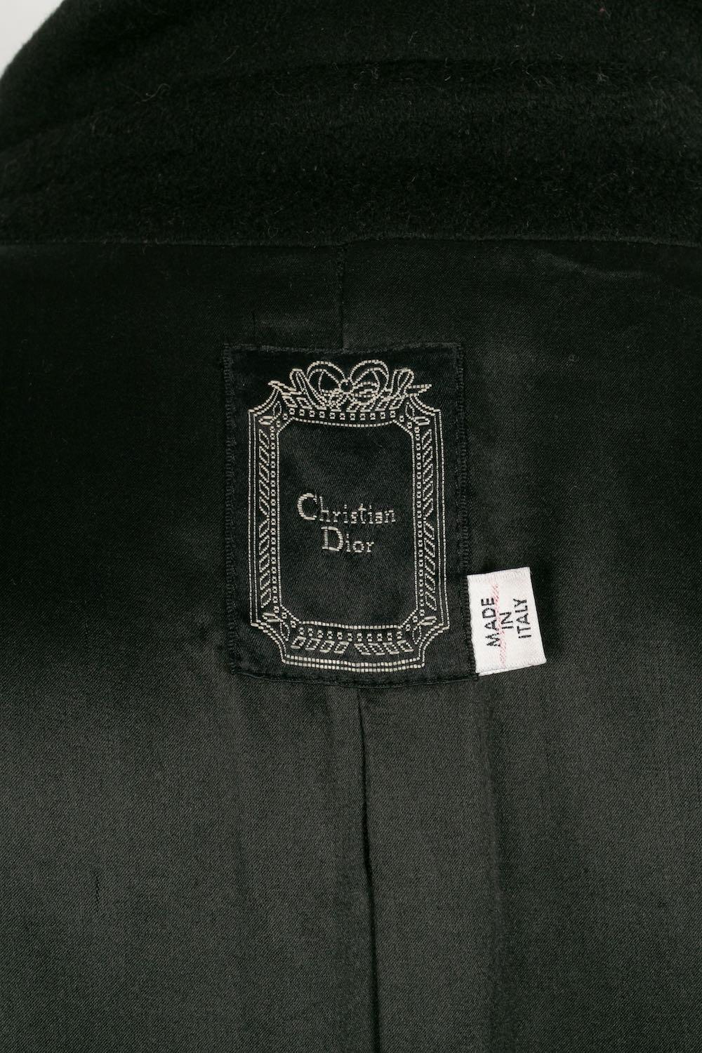 Dior Black Cashmere Coat Winter Collection, 2007 For Sale 5