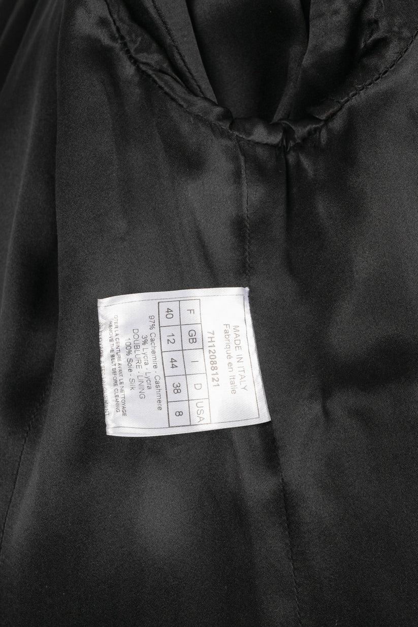 Manteau Dior en cachemire noir doublé de soie, 2007 en vente 6