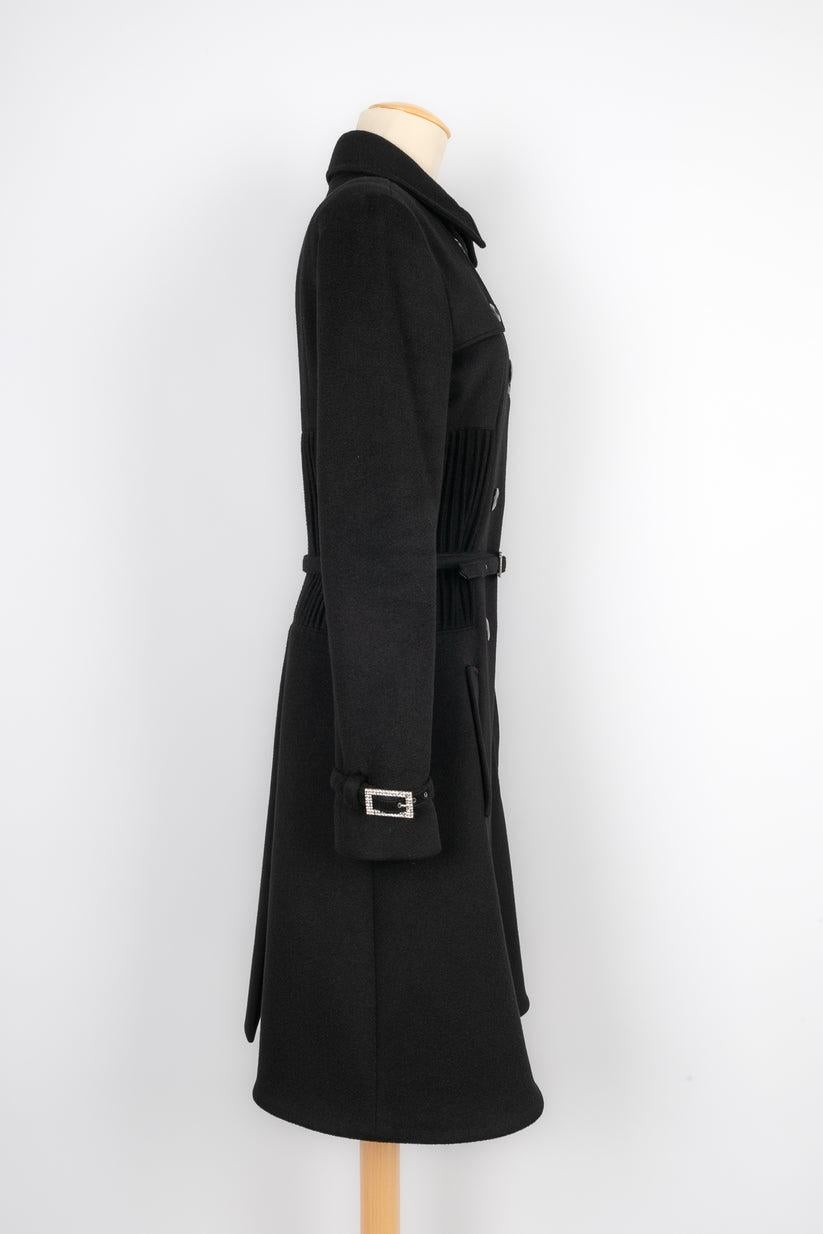 Women's Dior Black Cashmere Coat with a Silk Lining, 2007 For Sale