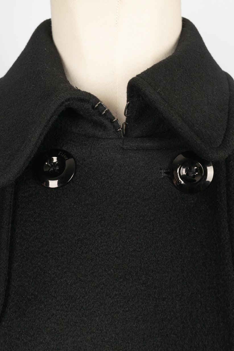 Manteau Dior en cachemire noir doublé de soie, 2007 en vente 4