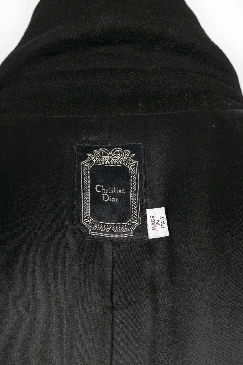 Manteau Dior en cachemire noir doublé de soie, 2007 en vente 5