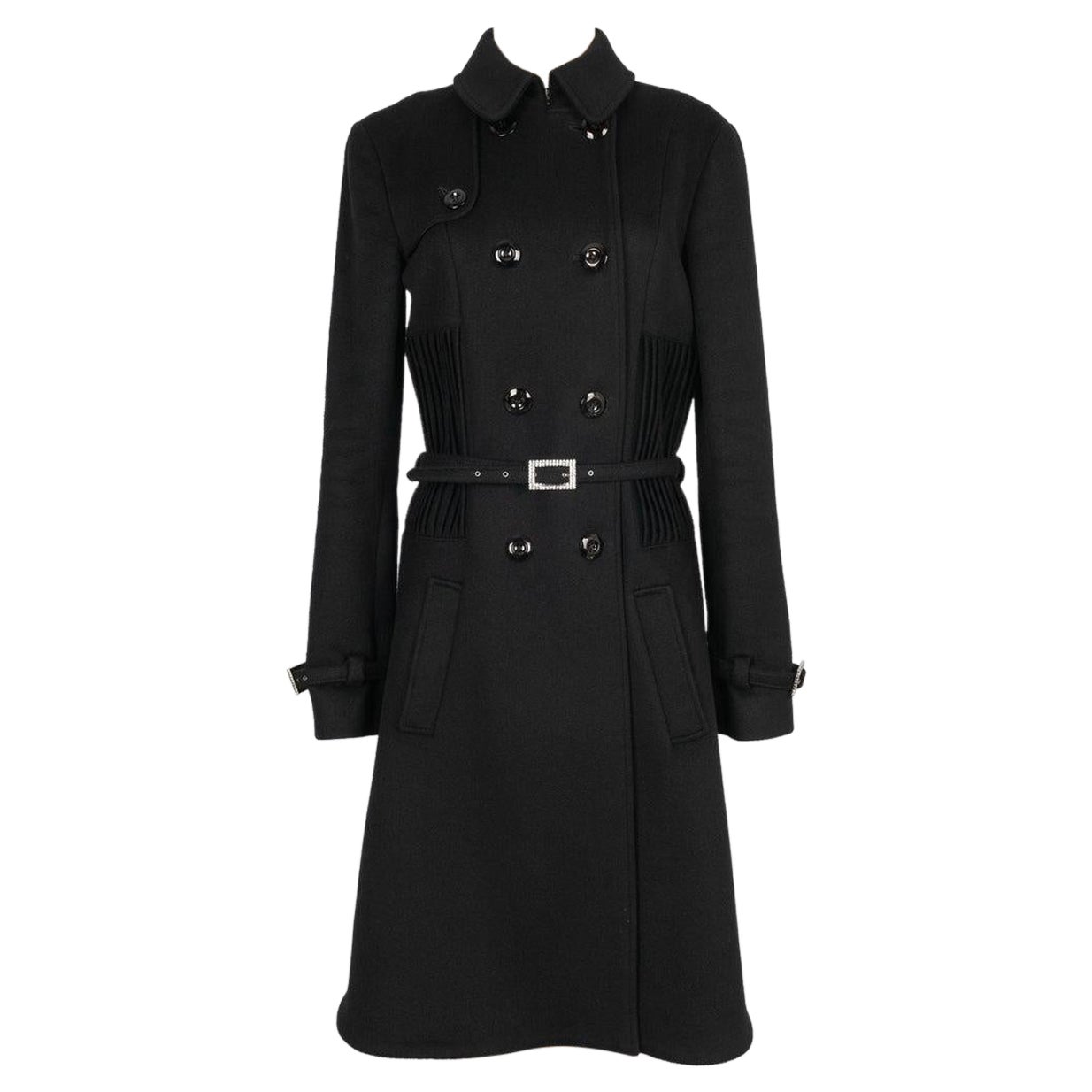 Cappotto Dior in cashmere nero con fodera in seta, 2007