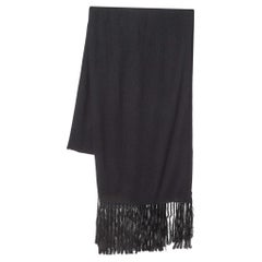 Dior Black Cashmere Fringed Stole