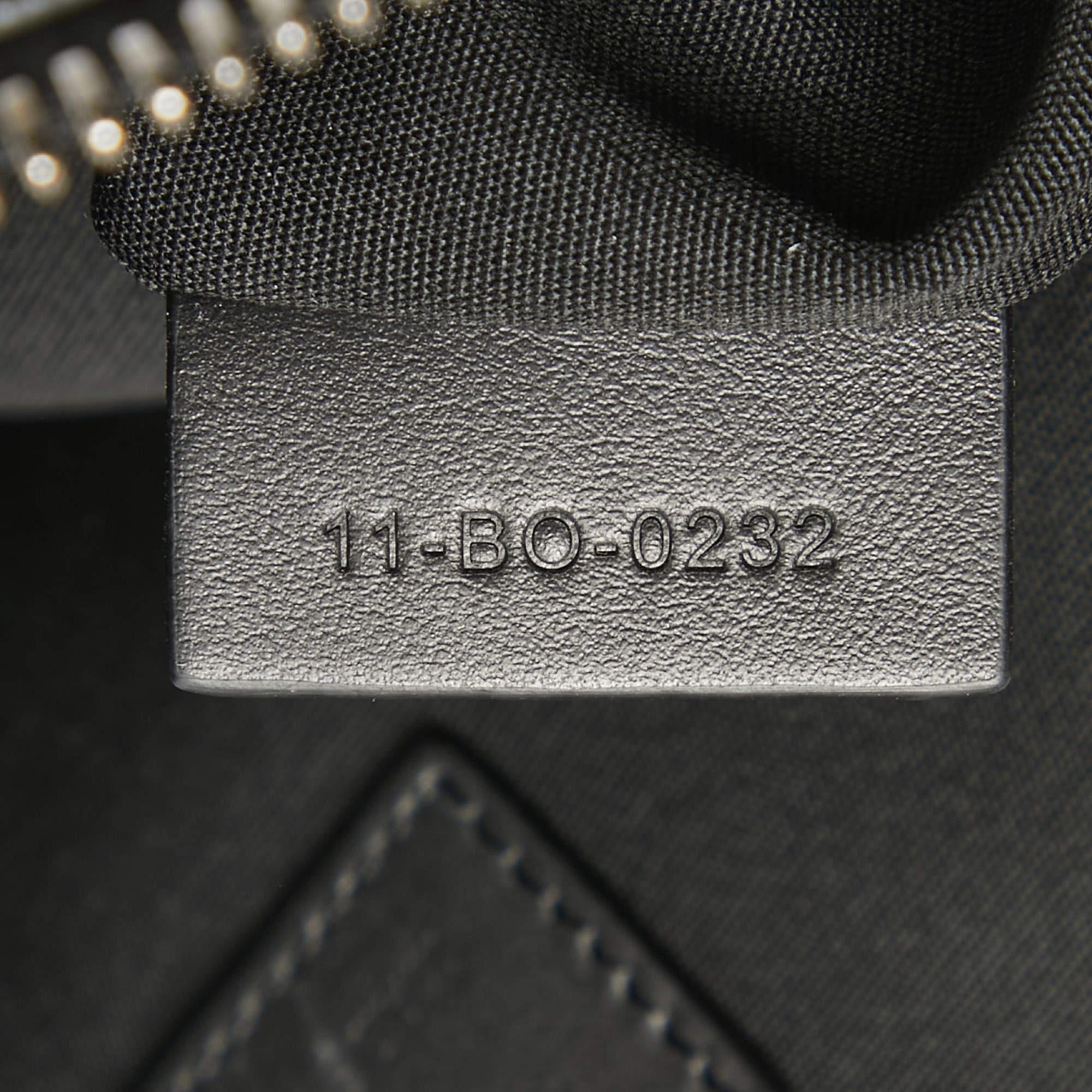 Dior Black CD Diamond Print Coated Canvas and Leather Lingot Messenger Bag For Sale 4