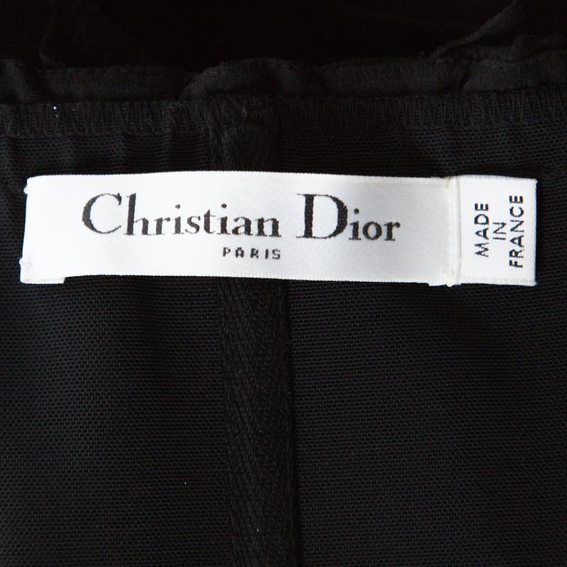 Dior Black Chiffon Silk Strapless Gathered Dress S 1