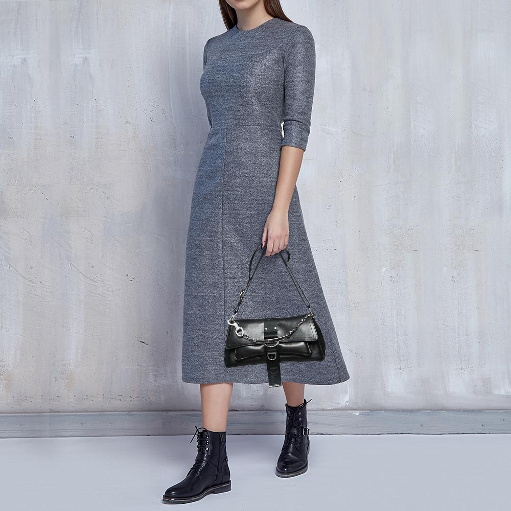 Noir Dior - Sac à bandoulière Hardcore en toile enduite noire et cristal