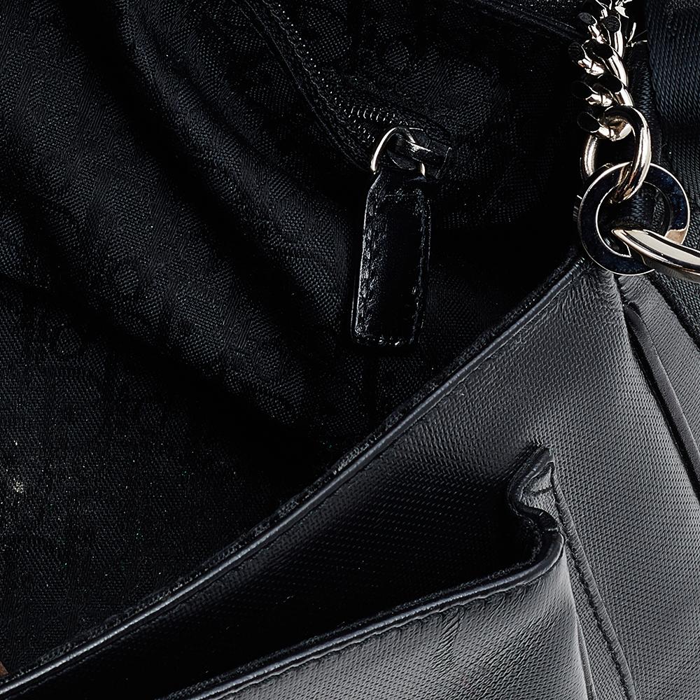 Women's Dior Black Coated Canvas Crystal Hardcore Shoulder Bag