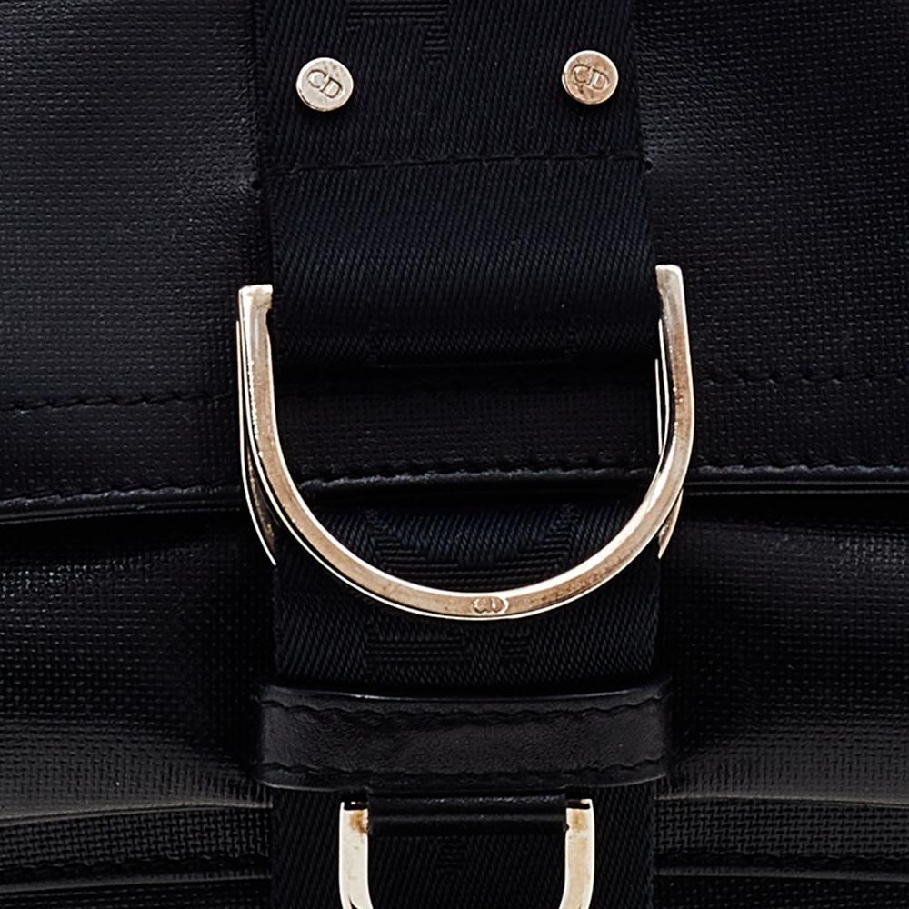 Dior - Sac à bandoulière Hardcore en toile enduite noire et cristal 3