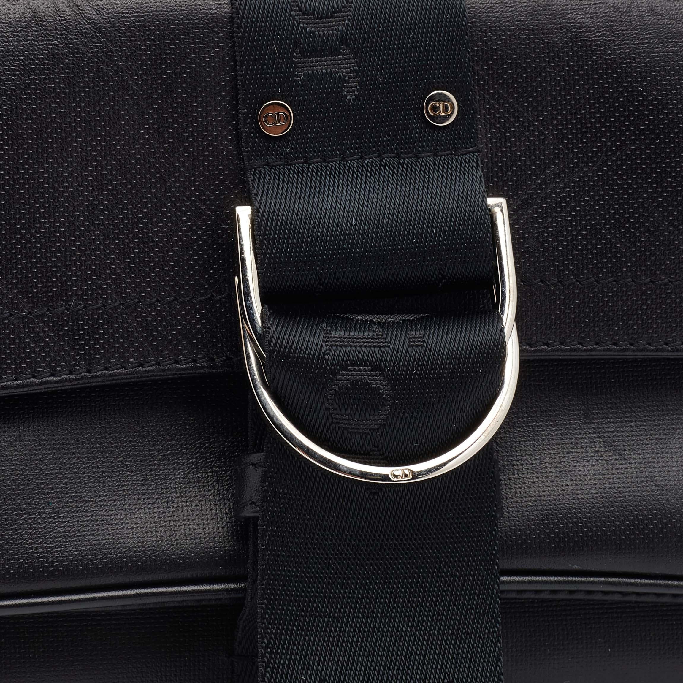 Women's Dior Black Coated Canvas Hardcore Shoulder Bag