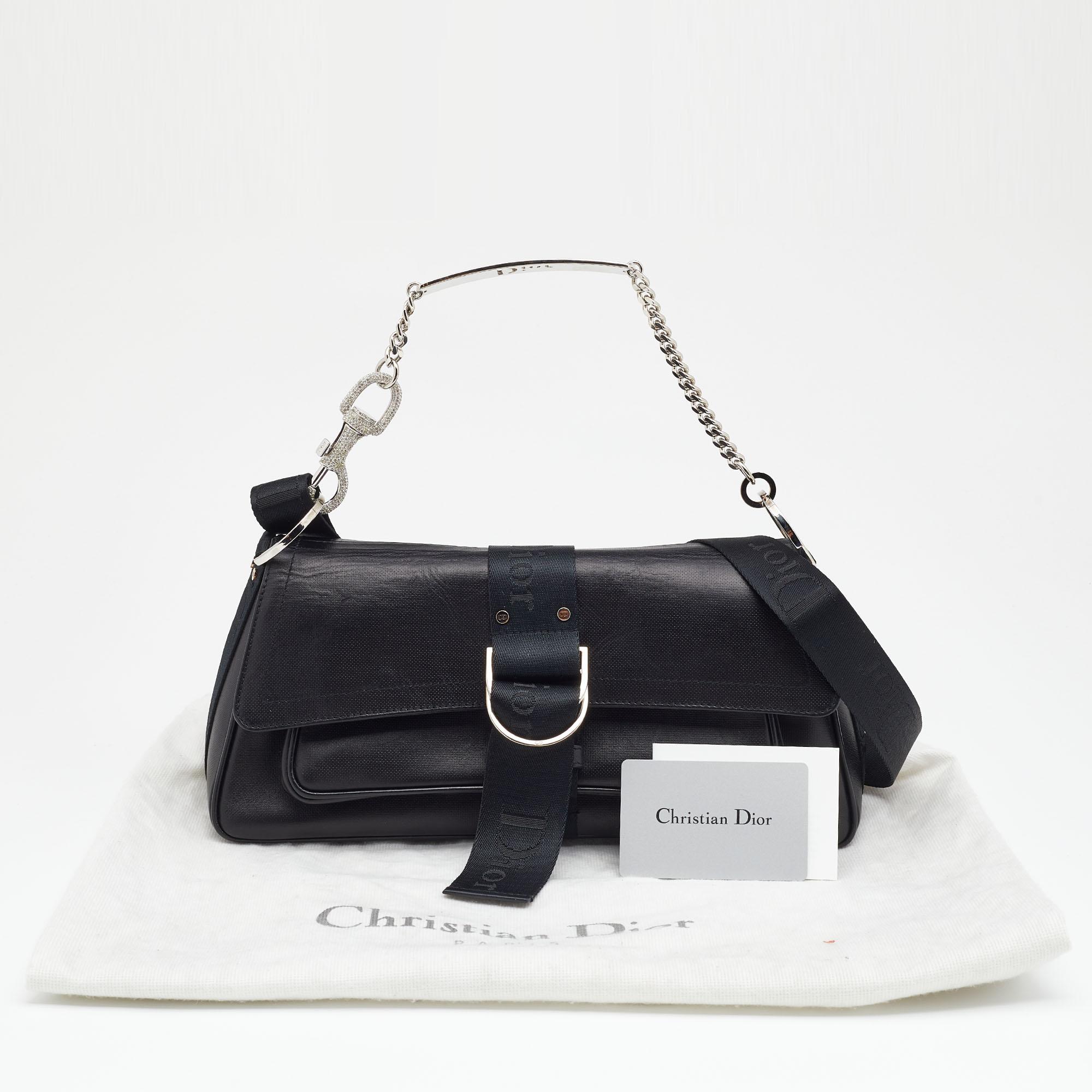 Dior Black Coated Canvas Hardcore Shoulder Bag 1