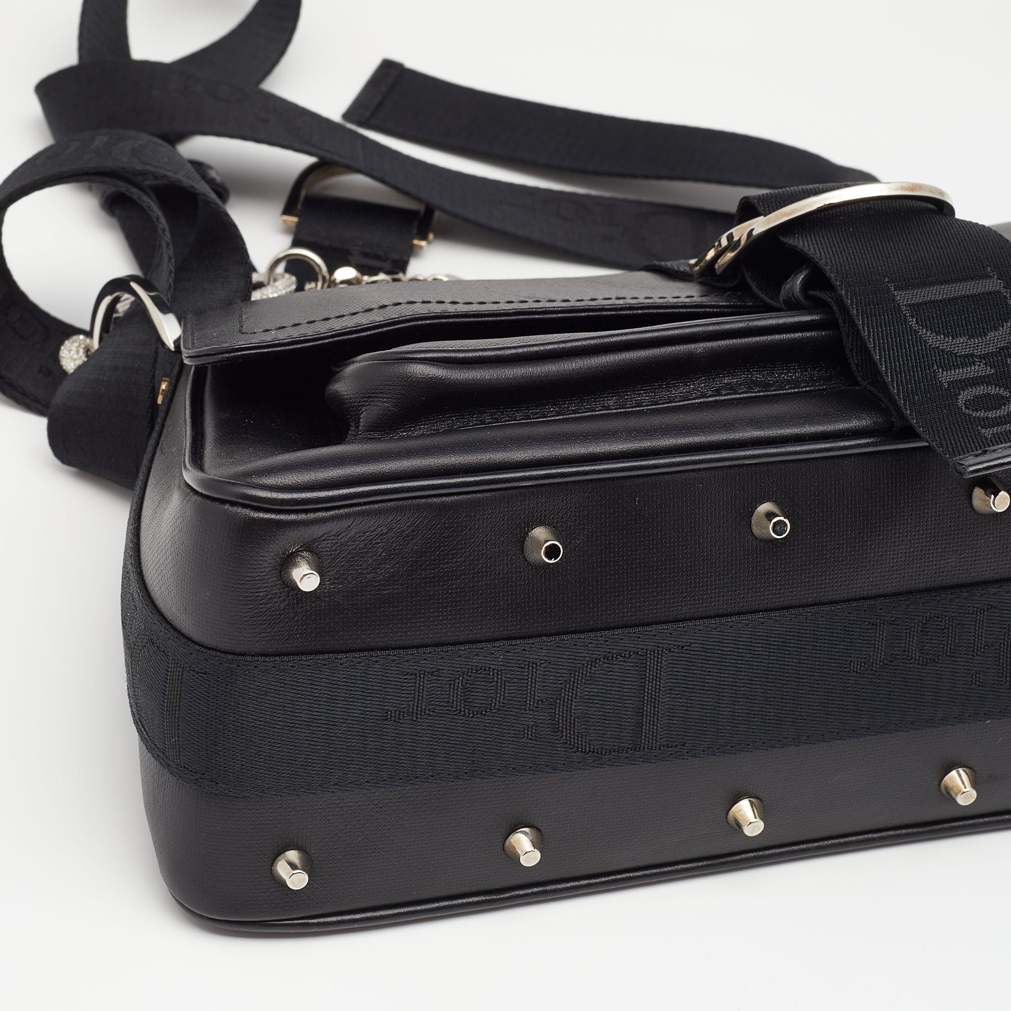 Dior Black Coated Canvas Hardcore Shoulder Bag 2