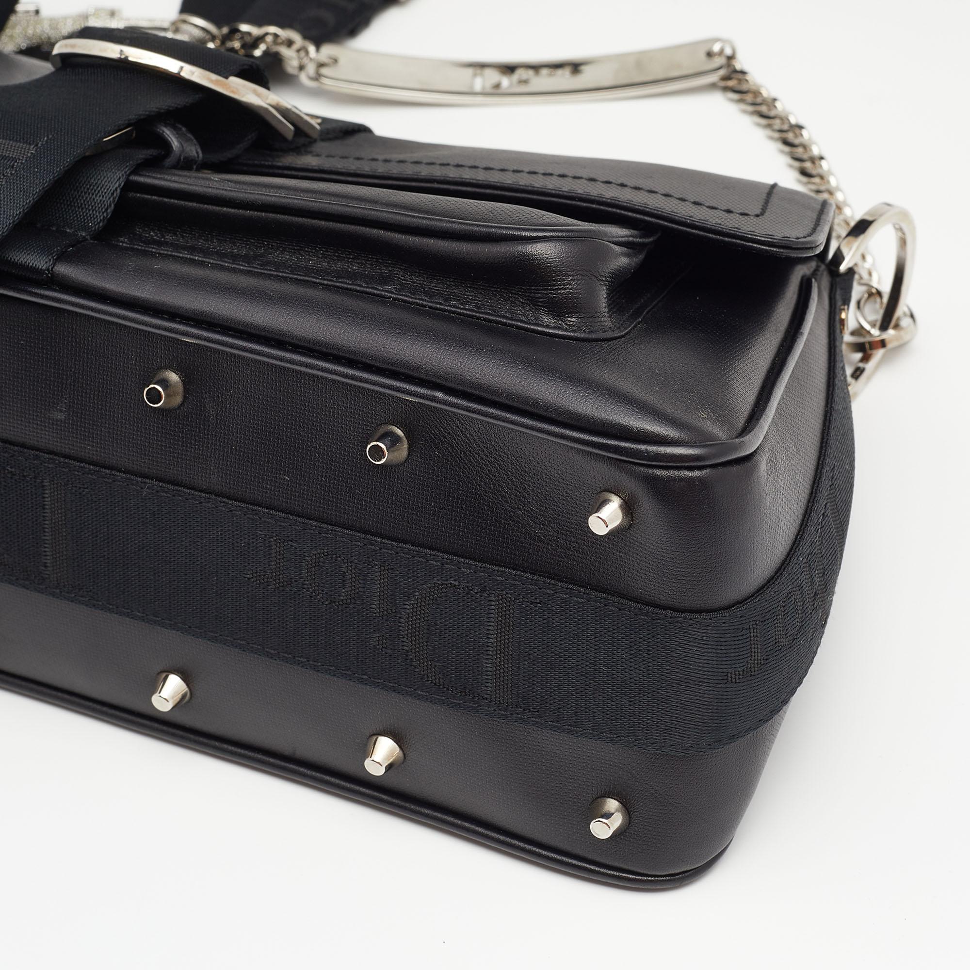 Dior Black Coated Canvas Hardcore Shoulder Bag 3