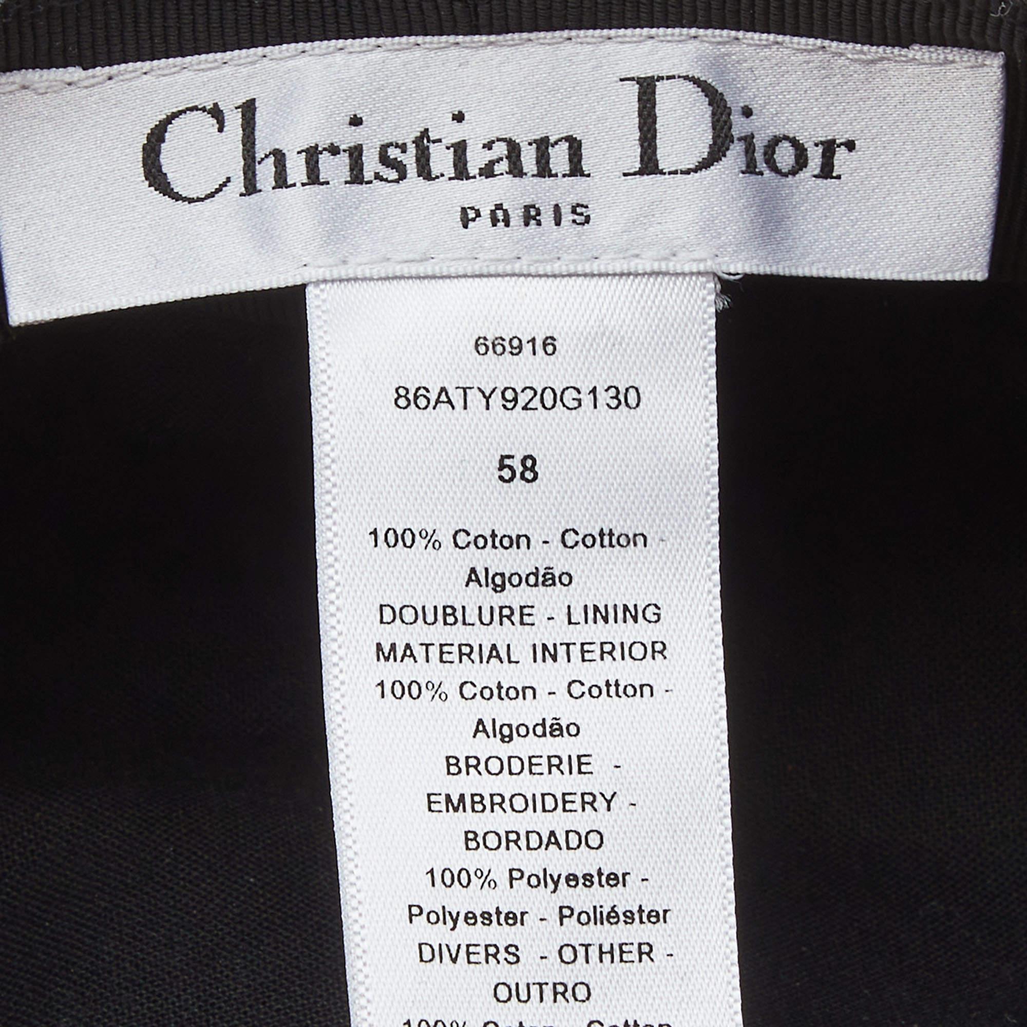 Dior Black Cotton Arty Mesh Veil Newsboy Cap Size 58 1